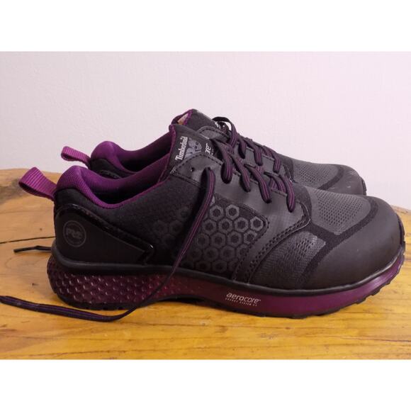 Timberland Womens size 9 Reaxion Composite Toe Work sneaker black/purple - Picture 3 of 6